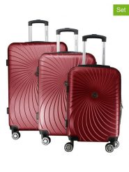 Geographical Norway 3-częściowy zestaw "Sunlighteo" w kolorze bordowym rozmiar: onesize. Czerwone walizki Geographical Norway, bez wzorów, z materiału. Za 347.99 zł.