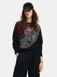Desigual Sweter Toulouse Lacroix 24WWJF54 Czarny Loose Fit. Czarne swetry klasyczne damskie Desigual, s, z syntetyku, bez kołnierzyka. Za 333.21 zł.