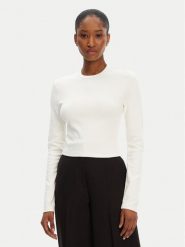 HUGO Bluzka Dafilomena_3 50518378 Écru Slim Fit. Topy sportowe damskie Hugo, xxl, bez wzorów, z bawełny, bez ramiączek. Za 199.99 zł.