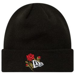Czapka dla dorosłych Rose Icon Cuff Knit Beanie Hat. Czarne czapki męskie New Era, bez wzorów, z materiału, sportowe. Za 149.99 zł.