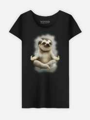WOOOP Koszulka "Sloth Meditate" w kolorze czarnym rozmiar: XL. Czarne bluzki damskie Wooop, xl, bez wzorów, z bawełny, bez kołnierzyka. Za 60.88 zł.