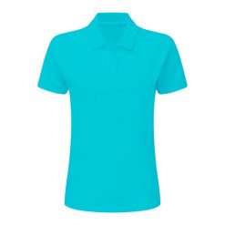 Damska Bawełniana Koszulka Polo. Niebieskie bluzki sportowe damskie SG, m, bez wzorów, z bawełny, bez ramiączek. Za 72.99 zł.