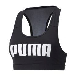 Stanik fitness cardio PUMA Mid Impact 4Keeps Graphic PM. Czarne biustonosze sportowe damskie Puma, bez wzorów. Za 69.99 zł.