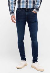 Męskie Spodnie Jeansowe Mustang Style Atlanta Super Skinny Denim Blue 1016305 5000 903. Niebieskie spodnie materiałowe męskie Mustang, bez wzorów, z denimu. Za 219.99 zł.