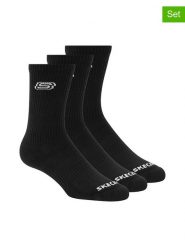 Skechers Skarpety (3 pary) w kolorze czarnym rozmiar: 43-46. Czarne skarpetki męskie Skechers, bez wzorów, ze splotem. Za 19.58 zł.