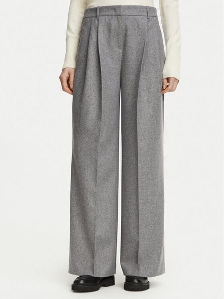 BOSS Spodnie materiałowe Tiana18 50570436 Szary Relaxed Fit. Szare spodnie materiałowe damskie Boss, bez wzorów, z materiału. Za 1,149.00 zł.