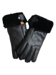 Kaiser Naturfellprodukte Wełniane rękawiczki "Lady" w kolorze czarnym rozmiar: 7. Czarne rękawiczki damskie Kaiser Naturfellprodukte, bez wzorów, z materiału. Za 117.73 zł.