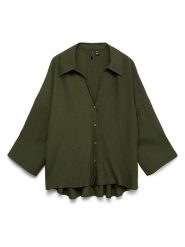 Vero Moda Bluzka w kolorze khaki rozmiar: XL. Brązowe bluzki damskie Vero Moda, xl, bez wzorów, bez kołnierzyka, bez ramiączek. Za 149.95 zł.