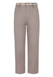 Materiałowe spodnie z kantem R-LAVI. Białe spodnie materiałowe damskie Volcano, bez wzorów, z bawełny, biznesowe. Za 169.99 zł.