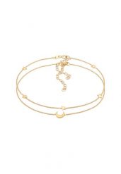 Elli Damska bransoletka na kostkę Gwiazda półksiężyc astro zestaw 2- częściowy w pozłacanym srebrze 925 Sterling Silver Bransoletki na nogę 1 ct Damsk. Szare bransoletki damskie Elli, pozłacane. Za 248.99 zł.
