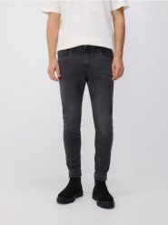 Jeansy skinny z efektem sprania - szary. Szare jeansy męskie Reserved. W wyprzedaży za 89.99 zł.