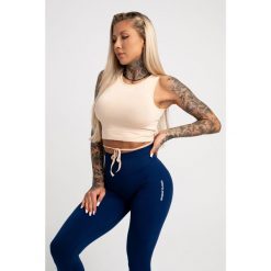 Top fitness damski Gym Glamour wiązany. Czarne topy damskie GYM GLAMOUR, xs, bez wzorów, bez ramiączek. Za 99.99 zł.