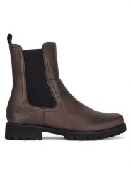 Remonte Botki D8694-90 Brązowy. Brązowe botki damskie Remonte, ze skóry, bez obcasa, na płaskiej podeszwie, bez zapięcia. Za 359.00 zł.