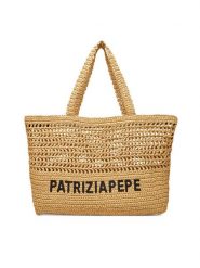 Patrizia Pepe Torebka 2B0119/V039 Beżowy. Brązowe torebki klasyczne damskie Patrizia Pepe, bez wzorów, z tworzywa sztucznego, bez dodatków. Za 549.99 zł.