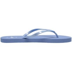 Klapki 4F W 4FSS23FFLIF064 34S niebieskie. Niebieskie klapki damskie bez wzorów, z gumy, bez obcasa. Za 90.90 zł.