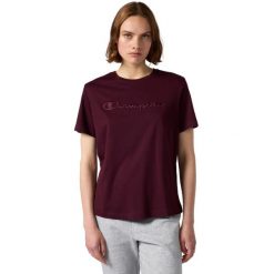 Koszulka damska Champion SS Tee 118382. Czerwone bluzki sportowe damskie CHAMPION, bez kołnierzyka, bez ramiączek. Za 85.00 zł.