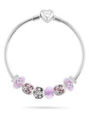 CHARM'S Srebrna bransoletka z charmsami rozmiar: onesize. Różowe bransoletki damskie CHARM'S, srebrne. Za 695.99 zł.