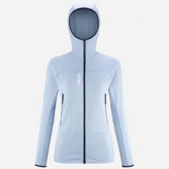 Bluza turystyczna damska Millet Fusion Grid Hoodie active fit Polartec PowerGrid. Niebieskie bluzy z kapturem damskie Millet, s, z tkaniny. Za 769.00 zł.