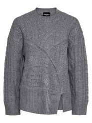 Pieces Sweter w kolorze szarym rozmiar: XS. Szare golfy damskie Pieces, xs, bez wzorów, ze splotem, bez ramiączek. Za 74.63 zł.
