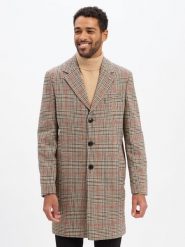 Finshley & Harding London Płaszcz z zawartością wełny Mężczyźni Sztuczne włókno brązowy|pomarańczowy, 54. Brązowe płaszcze męskie Finshley & Harding London, m, bez wzorów, z wełny, eleganckie. Za 699.95 zł.