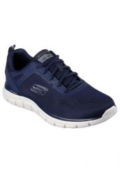Buty do chodzenia męskie Skechers 232698BKCC. Niebieskie buty sportowe na co dzień męskie Skechers, z materiału, bez zapięcia, trekkingowe. Za 293.50 zł.