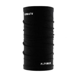 Komin na szyję trekkingowy Alpinus Utulik Miyabi Black. Czarne szaliki i kominy damskie Alpinus, bez wzorów. Za 45.99 zł.