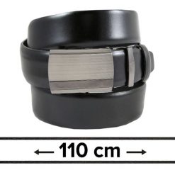 Pasek Czarny do Spodni 110 cm, Automatyczna Klamra, Skórzany, Elegancki -VICTORIO. Czarne paski męskie Victorio, bez wzorów, ze skóry, eleganckie. Za 99.00 zł.