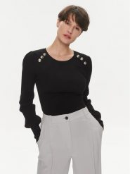 Morgan Sweter 241-MSUCCES Czarny Slim Fit. Czarne swetry klasyczne damskie Morgan, xs, z wiskozy, bez kołnierzyka. Za 139.99 zł.