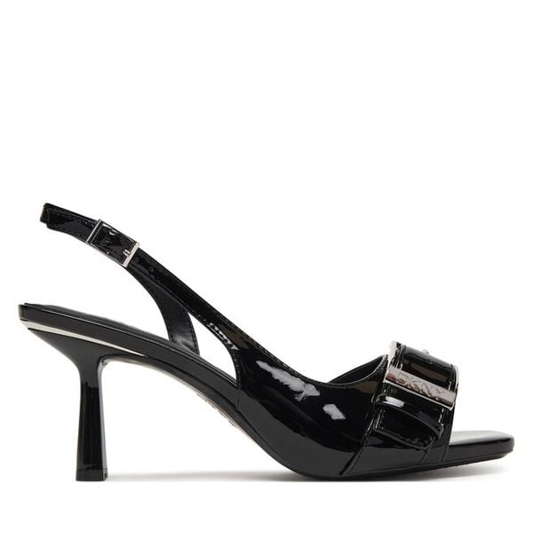 Sandały DKNY. Czarne sandały damskie DKNY, bez wzorów, bez obcasa, na szpilce. Za 619.99 zł.