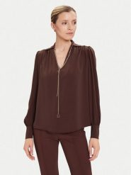 Rinascimento Bluzka CFC0125721003 Brązowy Regular Fit. Brązowe bluzki damskie RINASCIMENTO, s, bez wzorów, z syntetyku, bez ramiączek. Za 429.99 zł.