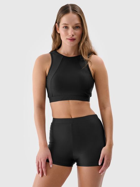 4F Dół od bikini damski - czarny L. Czarne bikini damskie 4f, bez wzorów. W wyprzedaży za 49.99 zł.