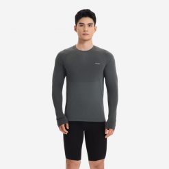 Koszulka do biegania z długim rękawem męska Kiprun Run 500. Zielone t-shirty sportowe męskie KIPRUN, m, z materiału, bez ramiączek, do biegania. Za 99.99 zł.