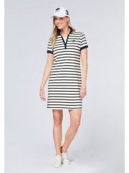 Polo Sylt Sukienka polo w kolorze biało-czarnym rozmiar: XXL. Białe sukienki damskie Polo Sylt, na co dzień, xxl, bez wzorów, z bawełny, bez kołnierzyka, bez ramiączek, mini, proste. Za 70.41 zł.