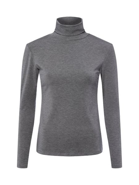 Brookshire Damska koszulka z długim rękawem z golfem Kobiety Sztuczne włókno szary jednolity, XXL. Szare t-shirty damskie brookshire, xxl, bez wzorów, z włókna, bez kołnierzyka. Za 149.95 zł.