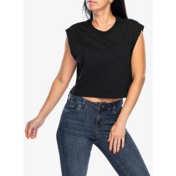 Top damski Ciele W-Ort Ank Cropped. Czarne topy damskie CIELE ATHLETICS, bez wzorów, bez kołnierzyka. Za 105.59 zł.