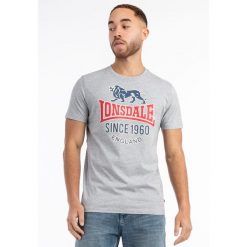 T-shirt o klasycznym kroju Lonsdale Gonfirth. Niebieskie t-shirty męskie Lonsdale, bez wzorów, z bawełny, bez kołnierzyka. Za 137.00 zł.