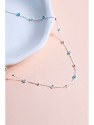 Heliophilia Srebrny naszyjnik z elementami ozdobnymi - dł. 42 cm rozmiar: onesize. Niebieskie naszyjniki damskie Heliophilia, srebrne. Za 144.24 zł.