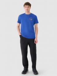 4F Spodnie casualowe męskie - czarne 3XL. Czarne spodnie materiałowe męskie 4f, bez wzorów, z elastanu, casualowe. W wyprzedaży za 79.99 zł.