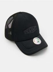Czapka z daszkiem i haftem - czarny. Czarne czapki męskie Sinsay, bez wzorów. Za 19.99 zł.