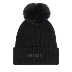 Czapka Guess. Czarne czapki zimowe damskie Guess. Za 154.99 zł.