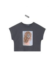 Mayoral T-Shirt 6021 Szary Relaxed Fit. Szare koszulki dziewczęce Mayoral, bez wzorów, z bawełny, bez ramiączek. Za 59.99 zł.