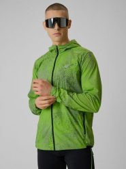 4F Kurtka do biegania męska - oliwkowa S. Brązowe kurtki treningowe męskie 4f, l, bez wzorów, do biegania. Za 349.99 zł.