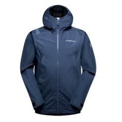 Kurtka uniwersalna męska La Sportiva Discover. Niebieskie kurtki męskie La Sportiva, l, bez wzorów, z materiału, klasyczne, z kapturem. Za 918.00 zł.