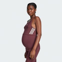 Koszulka Maternity Tank. Brązowe bluzki sportowe damskie Adidas, xl, bez wzorów, bez ramiączek. W wyprzedaży za 89.50 zł.