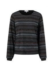 More & More Damska koszulka z długim rękawem Kobiety czarny|niebieski|brązowy wzorzysty, 46. Brązowe t-shirty damskie MORE & MORE, bez wzorów, bez kołnierzyka. Za 179.95 zł.