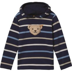Bluza w kolorze beżowo-granatowym. Brązowe bluzy chłopięce Steiff, z aplikacjami, bez ramiączek, bez kaptura. W wyprzedaży za 58.95 zł.
