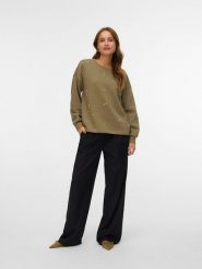 Vero Moda Bluza w kolorze khaki rozmiar: XS. Brązowe bluzy bez kaptura damskie Vero Moda, xs, z bawełny. Za 65.23 zł.