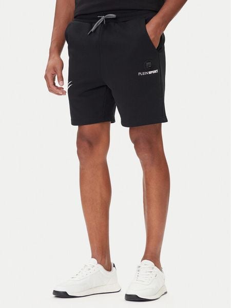 Plein Sport Szorty sportowe SAEC MJT2473 STE001N Czarny Regular Fit. Czarne szorty sportowe męskie Plein Sport, l, z bawełny. Za 509.99 zł.