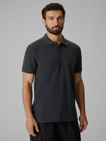 4F Koszulka polo regular męska - szara M. Szare koszulki polo męskie 4f, m, bez wzorów, z bawełny, bez ramiączek. Za 129.99 zł.