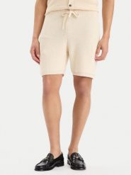 Tommy Hilfiger Szorty materiałowe MW0MW42797 Kremowy Regular Fit. Białe szorty męskie Tommy Hilfiger, z bawełny, bez kołnierzyka. Za 529.99 zł.